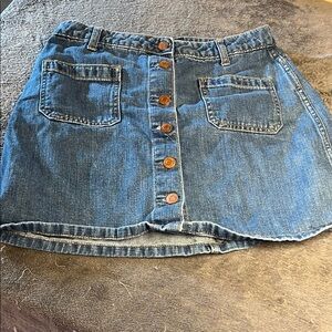 Denim Button-Front Skirt